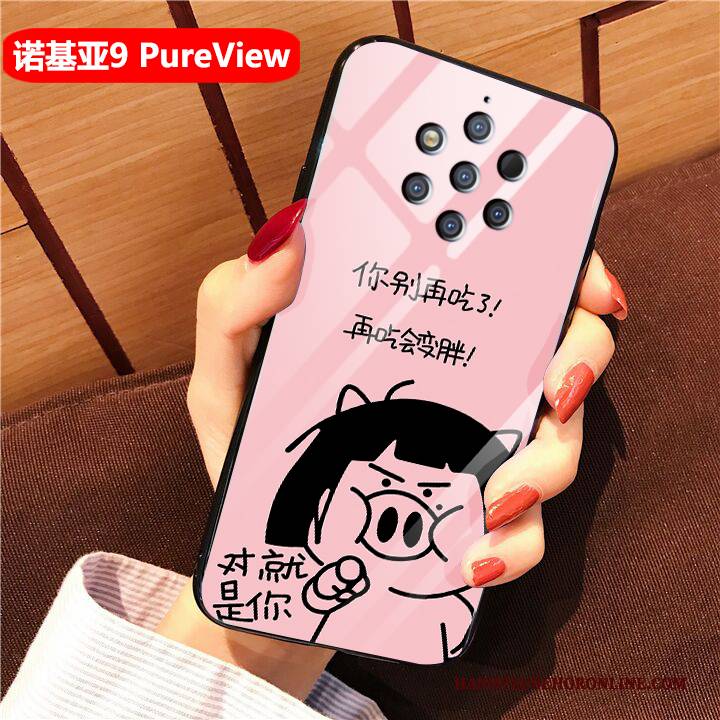 Hülle Nokia 9 Pureview Taschen Nette Rosa, Case Nokia 9 Pureview Karikatur Anti-sturz Handyhüllen