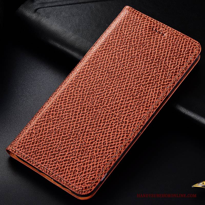 Hülle Redmi 7 Lederhülle Muster Rot, Case Redmi 7 Folio Handyhüllen Mesh