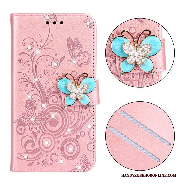 Hülle Redmi 7 Weiche Lila Schmetterling, Case Redmi 7 Schutz Handyhüllen Mini