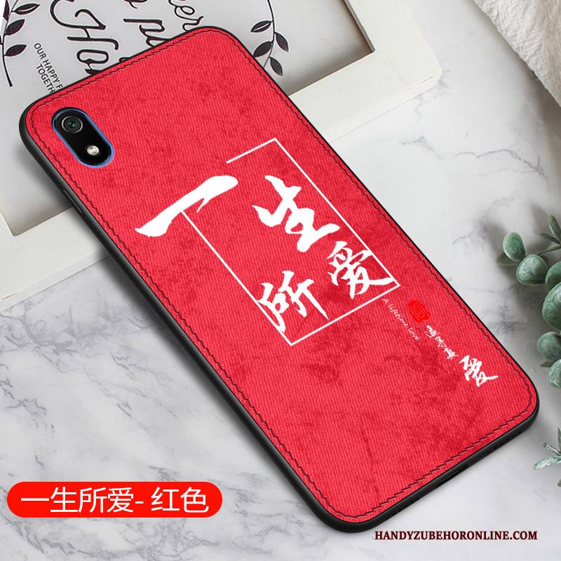 Hülle Redmi 7a Mode Grau Rot, Case Redmi 7a Schutz Anti-sturz Muster