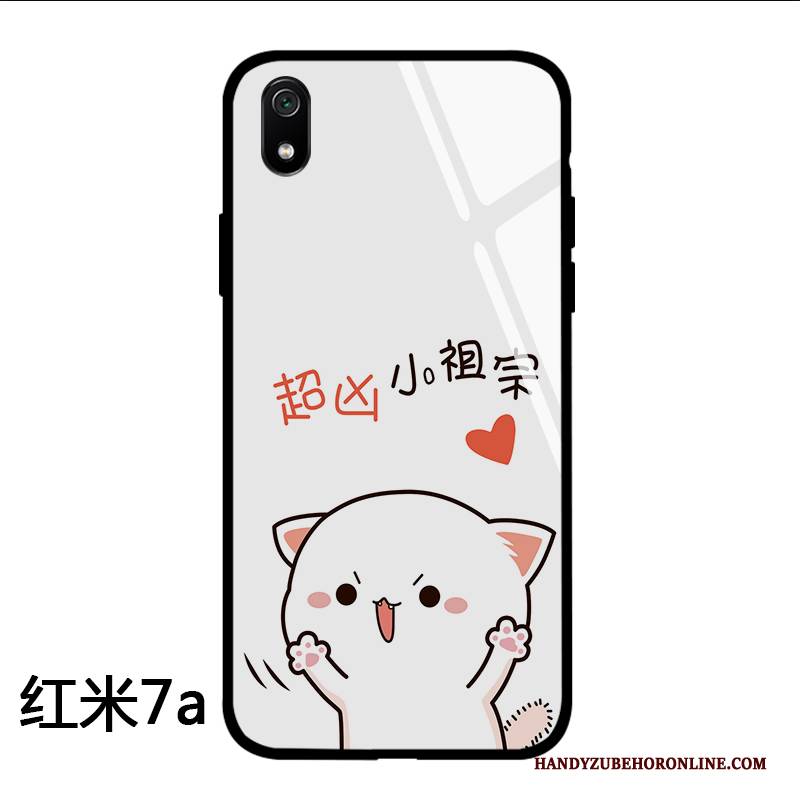 Hülle Redmi 7a Schutz Neu Liebhaber, Case Redmi 7a Karikatur Weiß Einfach