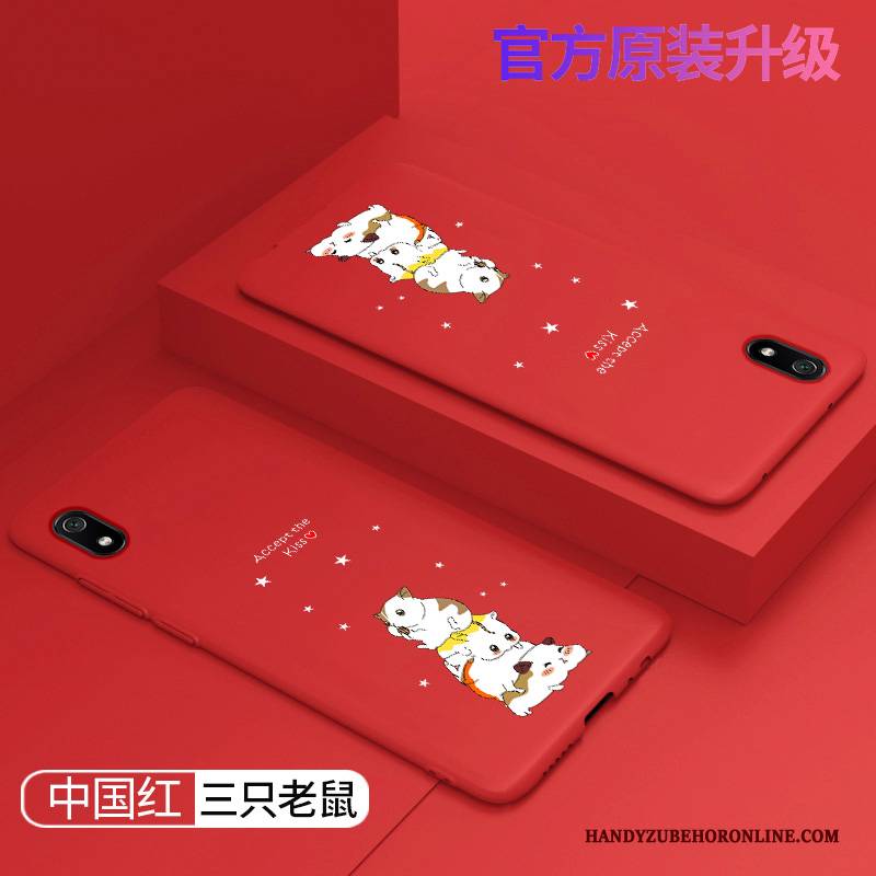 Hülle Redmi 7a Silikon Nette Handyhüllen, Case Redmi 7a Schutz Einfach Rot