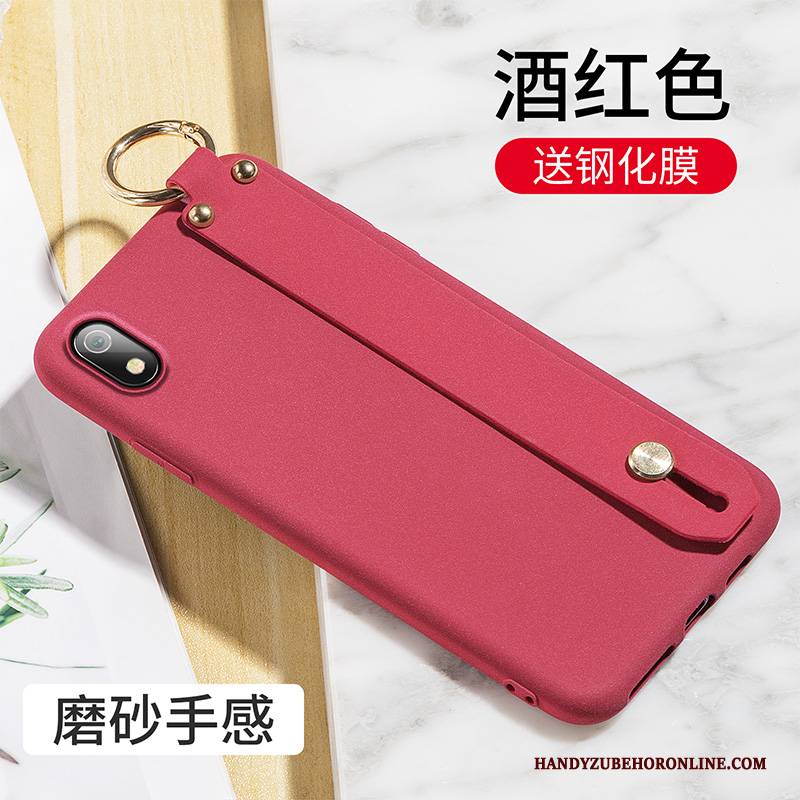 Hülle Redmi 7a Taschen Handyhüllen Grau, Case Redmi 7a Schutz Rot Nubuck