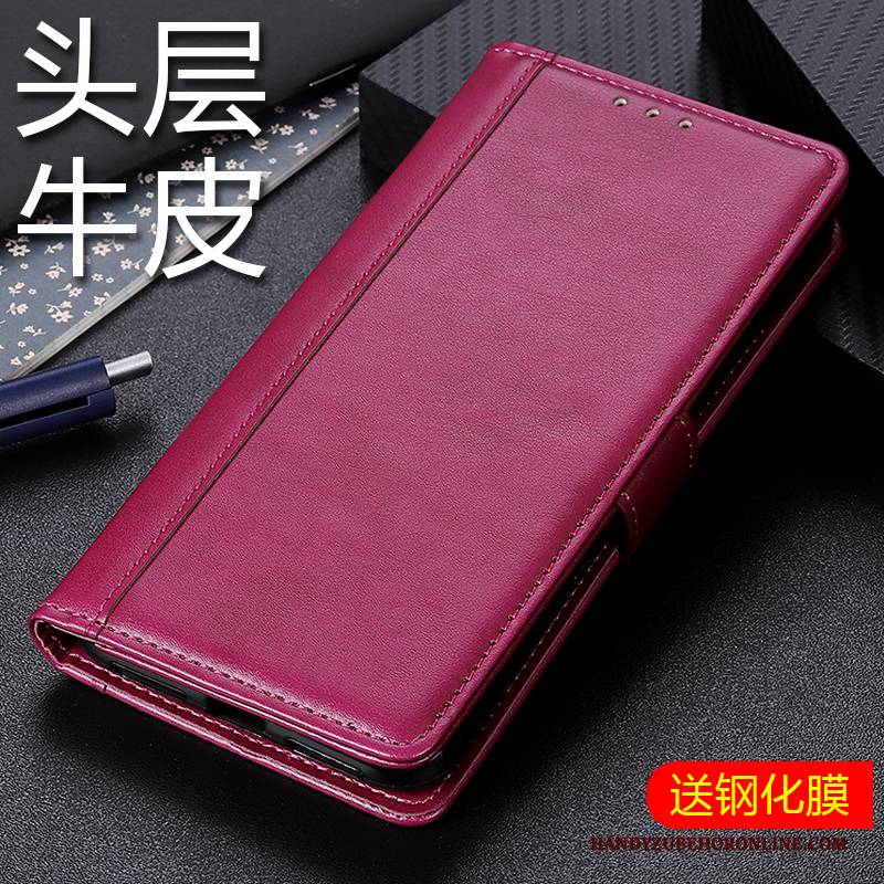 Hülle Redmi 7a Taschen Handyhüllen Rot, Case Redmi 7a Folio