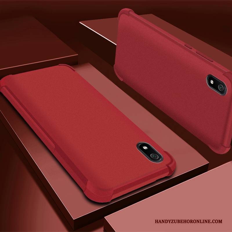 Hülle Redmi 7a Taschen Rot Nubuck, Case Redmi 7a Schutz Handyhüllen Lila