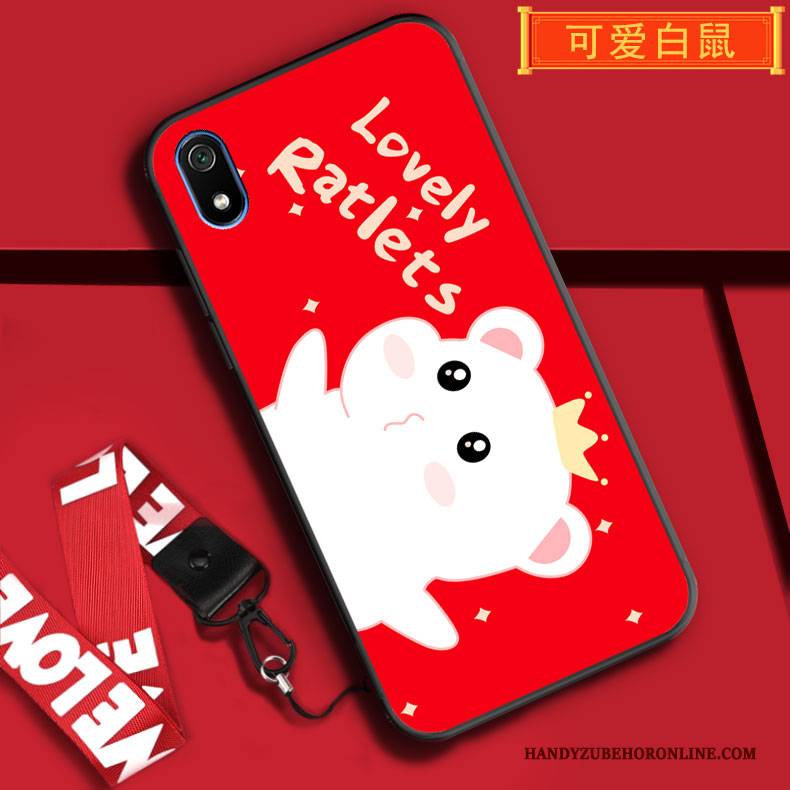 Hülle Redmi 7a Weiche Rot Festlich, Case Redmi 7a Taschen Hängende Verzierungen Handyhüllen