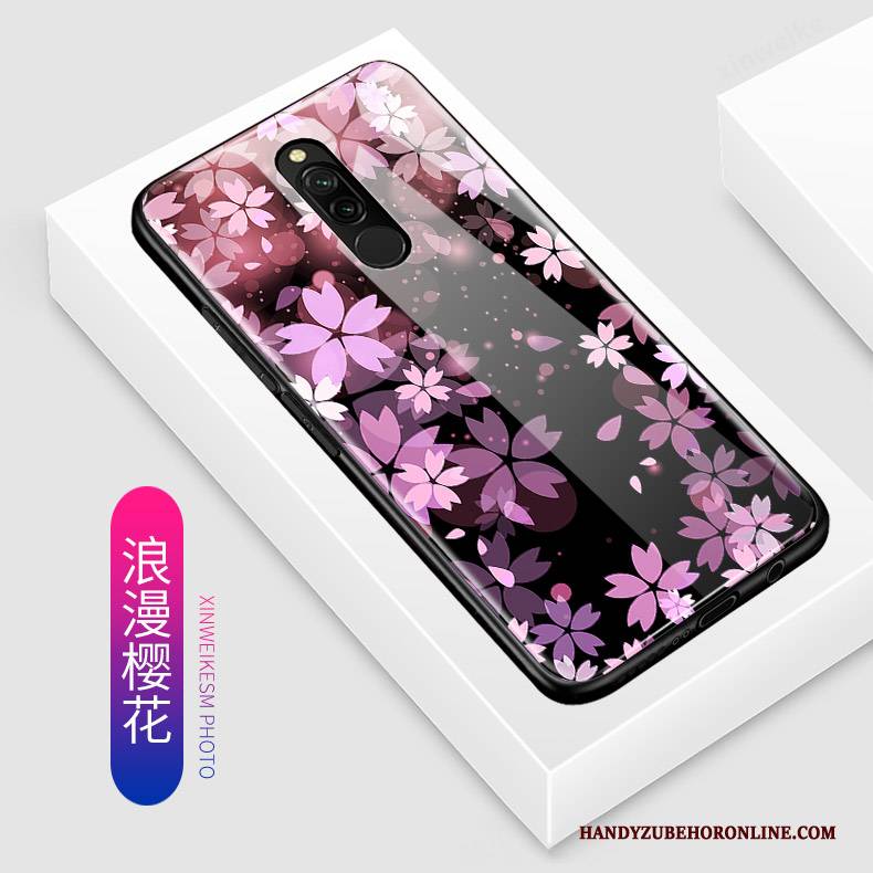 Hülle Redmi 8 Karikatur Glas Nette, Case Redmi 8 Taschen Handyhüllen Blau