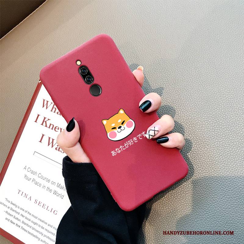 Hülle Redmi 8 Karikatur Nette Nubuck, Case Redmi 8 Weiche Netto Rot Trendmarke