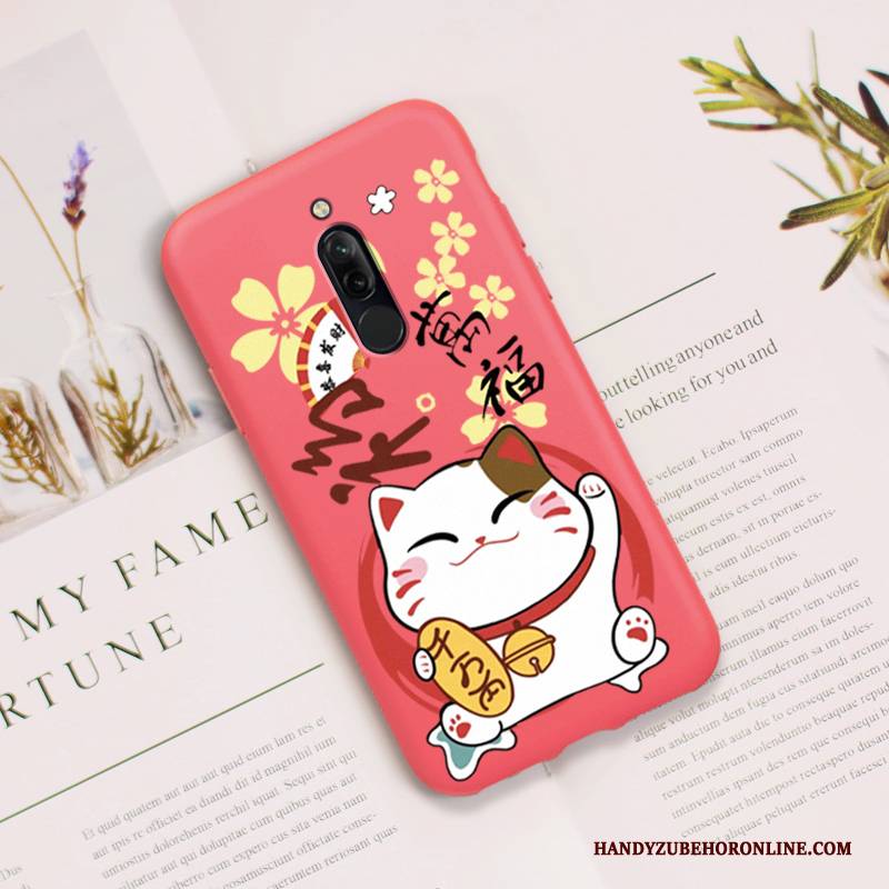 Hülle Redmi 8 Karikatur Rosa Nette, Case Redmi 8 Silikon Handyhüllen Rot