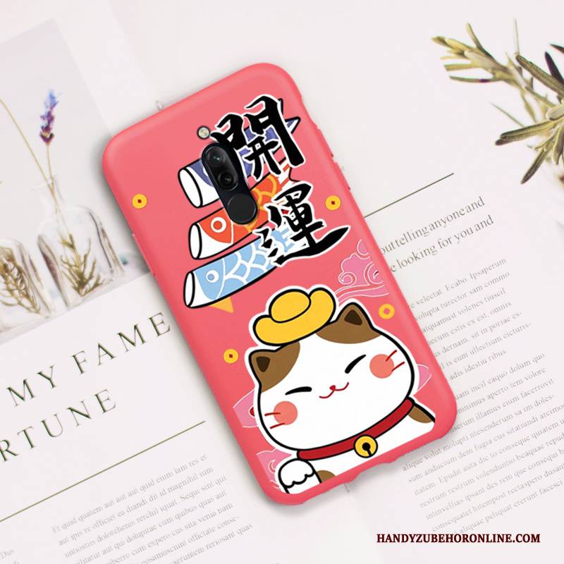 Hülle Redmi 8 Karikatur Rosa Nette, Case Redmi 8 Silikon Handyhüllen Rot