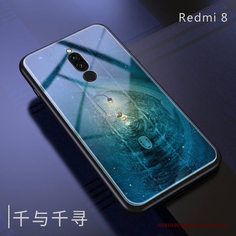 Hülle Redmi 8 Schutz Spiegel Lila, Case Redmi 8 Taschen Handyhüllen Drachen