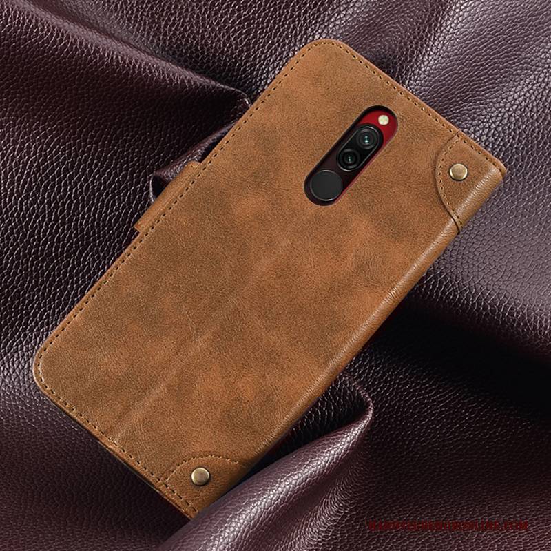 Hülle Redmi 8 Silikon Anti-sturz Kurz, Case Redmi 8 Lederhülle Handyhüllen Karte