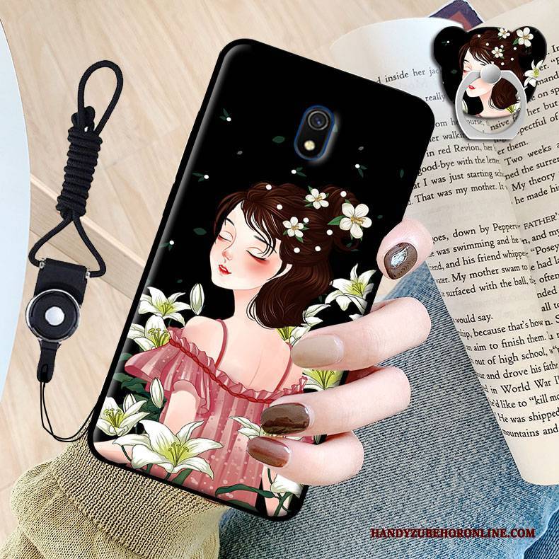 Hülle Redmi 8a Karikatur Rot Hängende Verzierungen, Case Redmi 8a Weiche Trend Schwarz