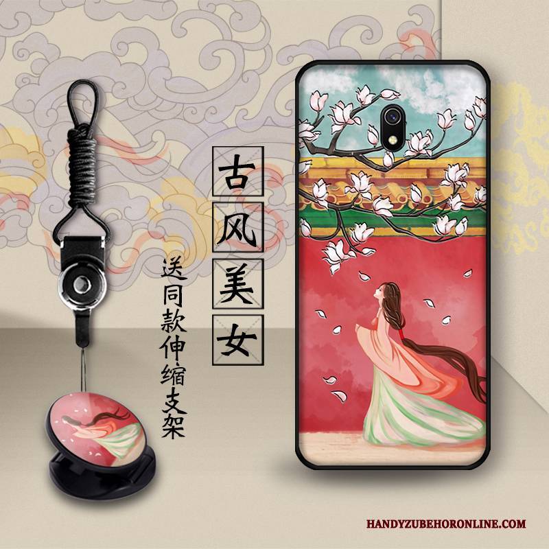 Hülle Redmi 8a Schutz Handyhüllen Rot, Case Redmi 8a Retro Trend Chinesische Art