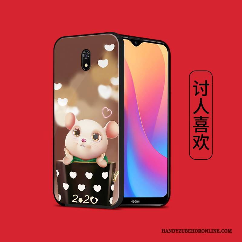 Hülle Redmi 8a Silikon Anti-sturz Temperieren, Case Redmi 8a Weiche Rot Neu