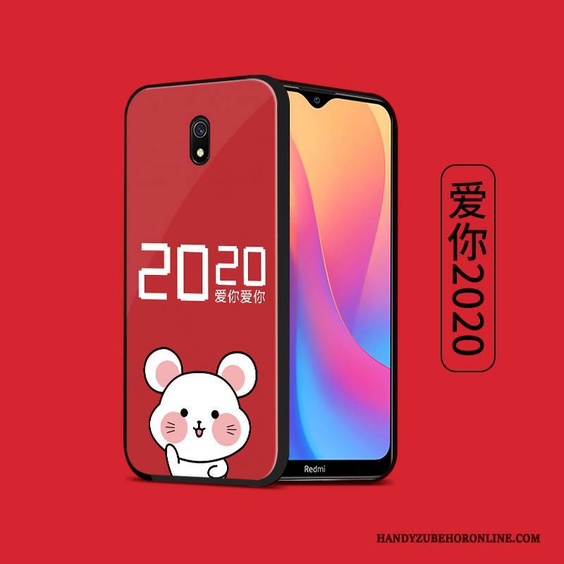 Hülle Redmi 8a Silikon Anti-sturz Temperieren, Case Redmi 8a Weiche Rot Neu