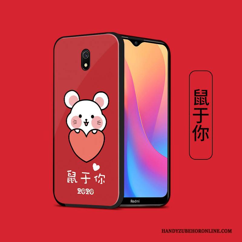 Hülle Redmi 8a Silikon Anti-sturz Temperieren, Case Redmi 8a Weiche Rot Neu