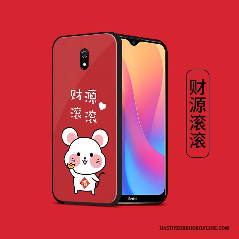 Hülle Redmi 8a Silikon Anti-sturz Temperieren, Case Redmi 8a Weiche Rot Neu