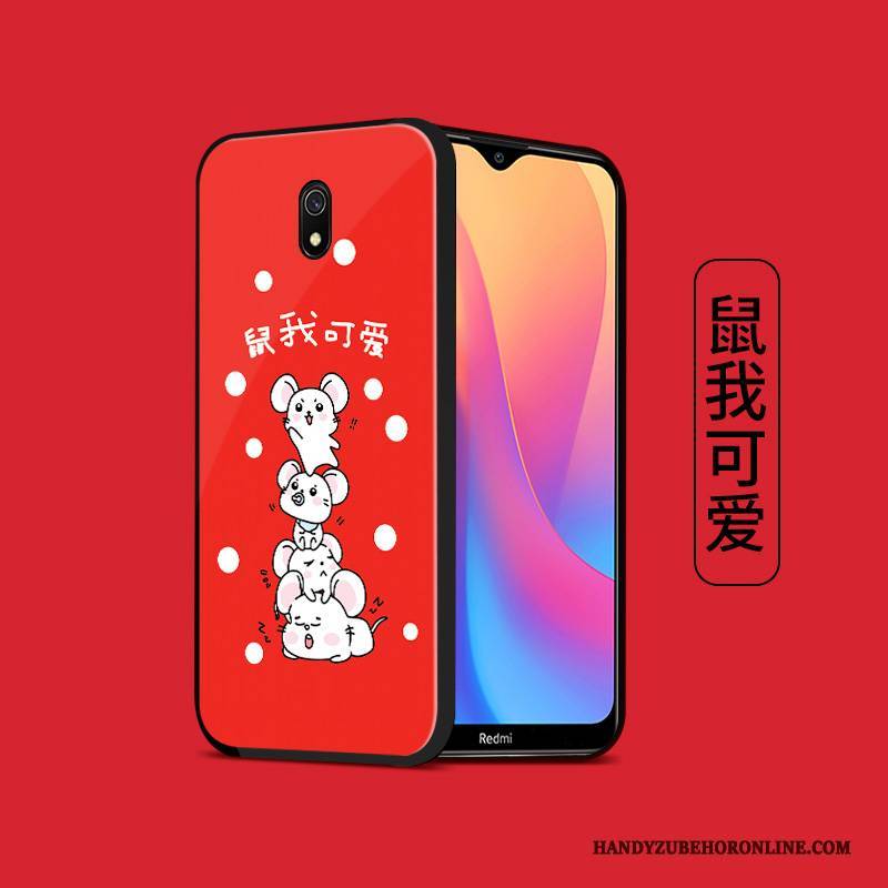 Hülle Redmi 8a Silikon Anti-sturz Temperieren, Case Redmi 8a Weiche Rot Neu