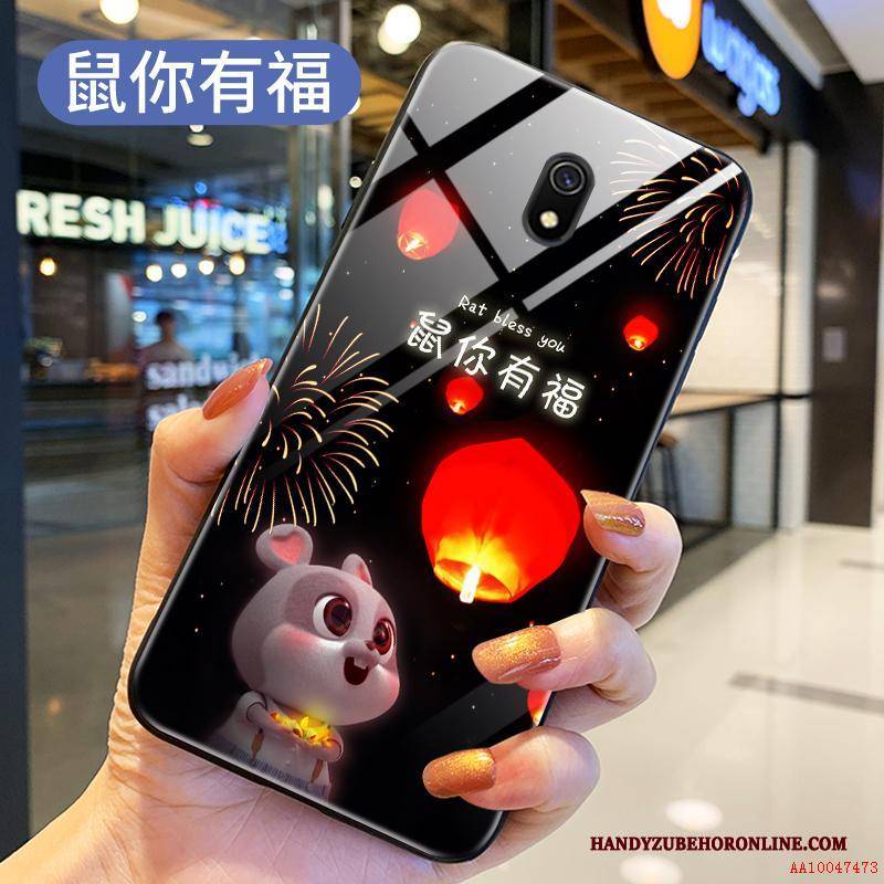 Hülle Redmi 8a Taschen Netto Rot Glas, Case Redmi 8a Karikatur Ratte Schlank