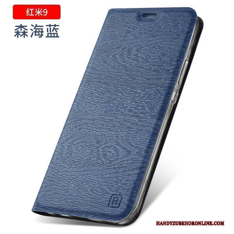 Hülle Redmi 9 Schutz Handyhüllen Anti-sturz, Case Redmi 9 Weiche Rot Dunkelblau