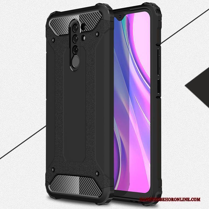 Hülle Redmi 9 Schutz Neu Schwarz, Case Redmi 9 Weiche Rot Schwer