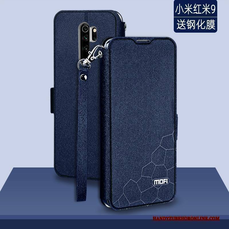 Hülle Redmi 9 Schutz Schlank Mini, Case Redmi 9 Folio Trendmarke Schwarz