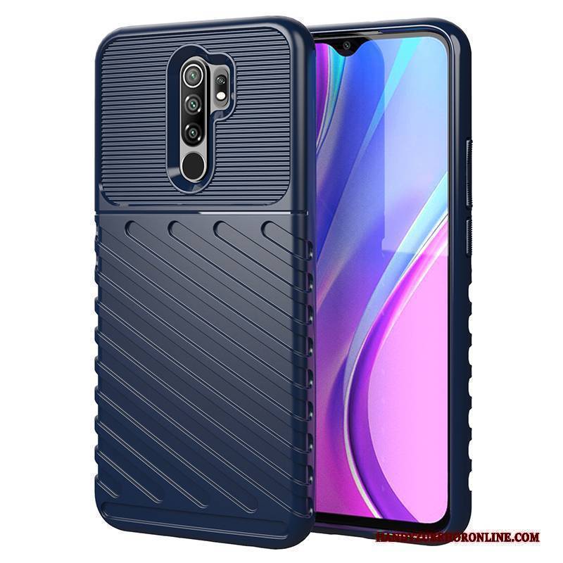 Hülle Redmi 9 Weiche Handyhüllen Anti-sturz, Case Redmi 9 Taschen Blau Trendmarke