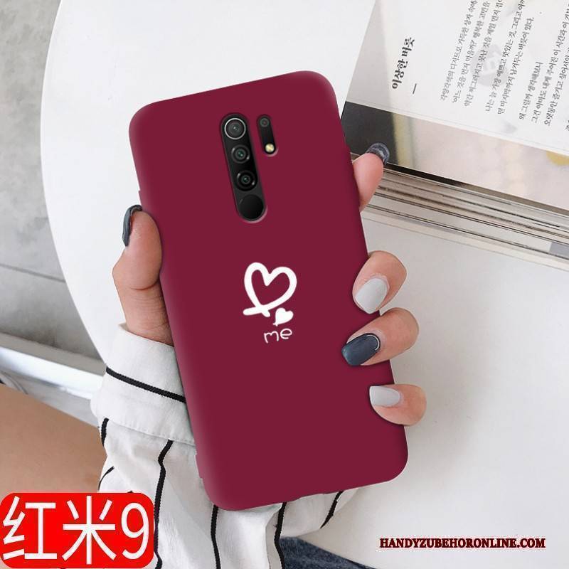 Hülle Redmi 9 Weiche Nubuck Netto Rot, Case Redmi 9 Taschen Neu Weinrot