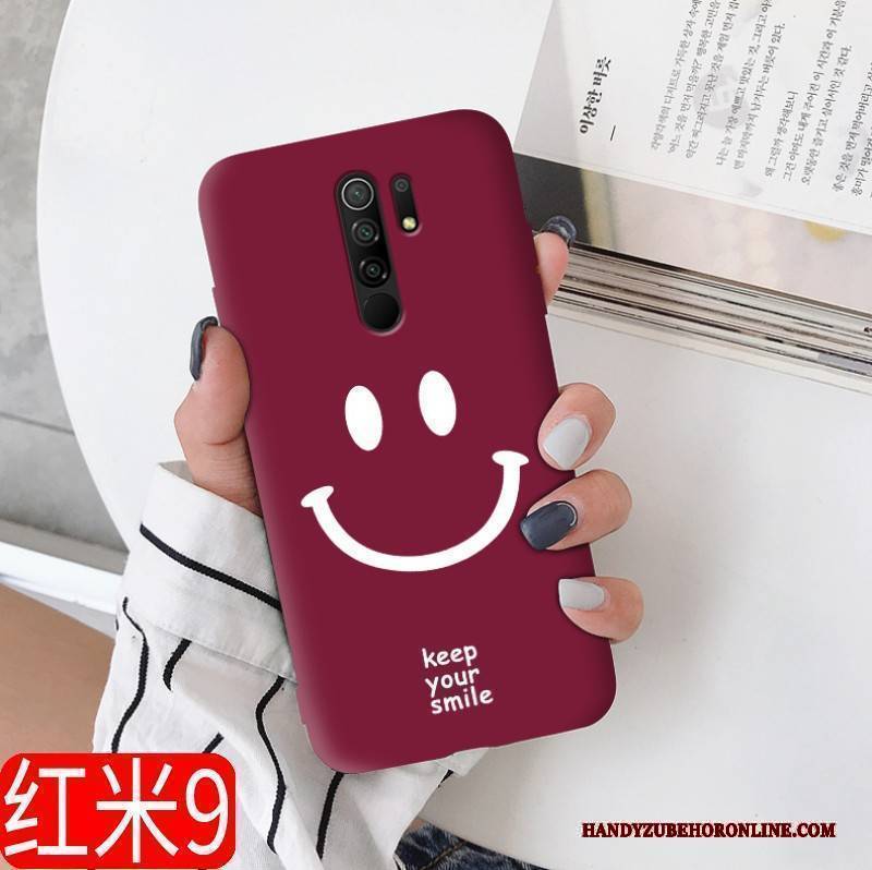 Hülle Redmi 9 Weiche Nubuck Netto Rot, Case Redmi 9 Taschen Neu Weinrot