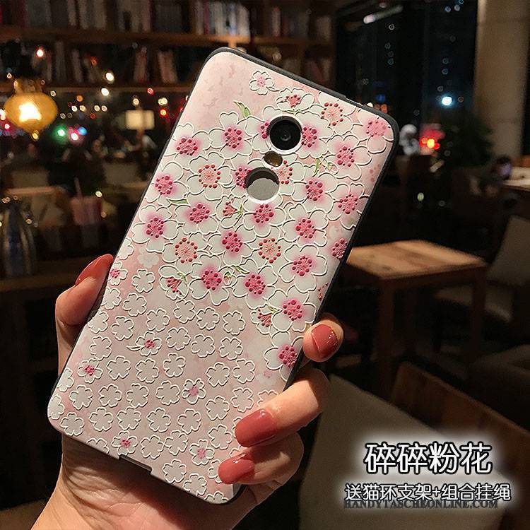 Hülle Redmi Note 4x Halterung Handyhüllen Hoch, Case Redmi Note 4x Weiche Rot Rosa