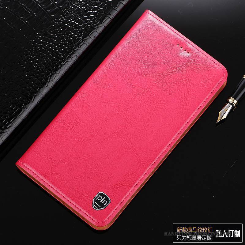 Hülle Redmi Note 4x Leder Anti-sturz Mini, Case Redmi Note 4x Schutz Rot Handyhüllen