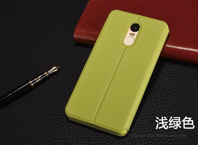 Hülle Redmi Note 4x Lederhülle Mini Rot, Case Redmi Note 4x Folio Handyhüllen Anti-sturz