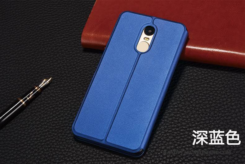 Hülle Redmi Note 4x Lederhülle Mini Rot, Case Redmi Note 4x Folio Handyhüllen Anti-sturz