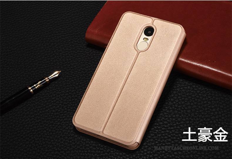 Hülle Redmi Note 4x Lederhülle Mini Rot, Case Redmi Note 4x Folio Handyhüllen Anti-sturz