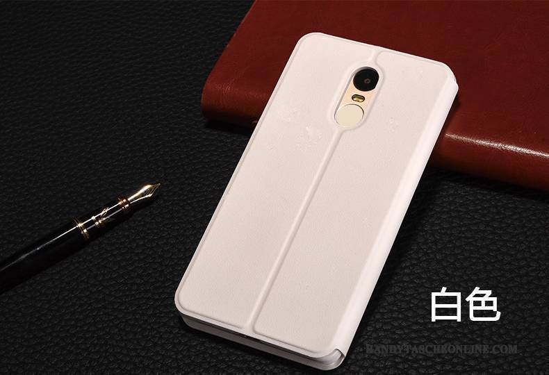 Hülle Redmi Note 4x Lederhülle Mini Rot, Case Redmi Note 4x Folio Handyhüllen Anti-sturz