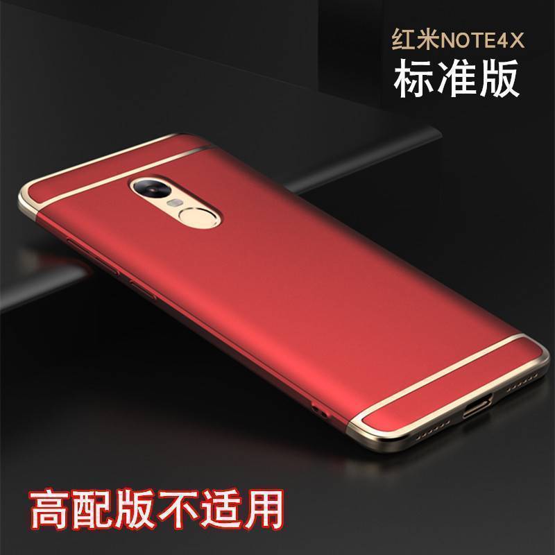 Hülle Redmi Note 4x Metall Schwer Überzug, Case Redmi Note 4x Taschen Schwarz Rot