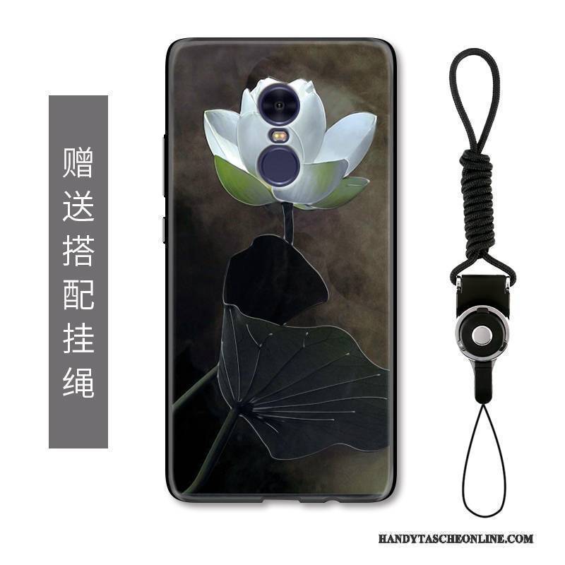 Hülle Redmi Note 4x Retro Handyhüllen Hängende Verzierungen, Case Redmi Note 4x Prägung Schwarz Chinesische Art