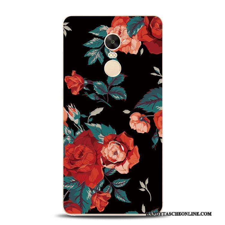 Hülle Redmi Note 4x Silikon Handyhüllen Mini, Case Redmi Note 4x Weiche Rot Blumen