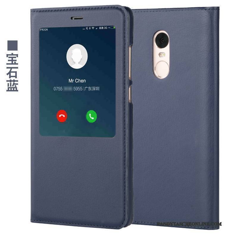 Hülle Redmi Note 4x Taschen Rot Mini, Case Redmi Note 4x Lederhülle Anti-sturz Handyhüllen