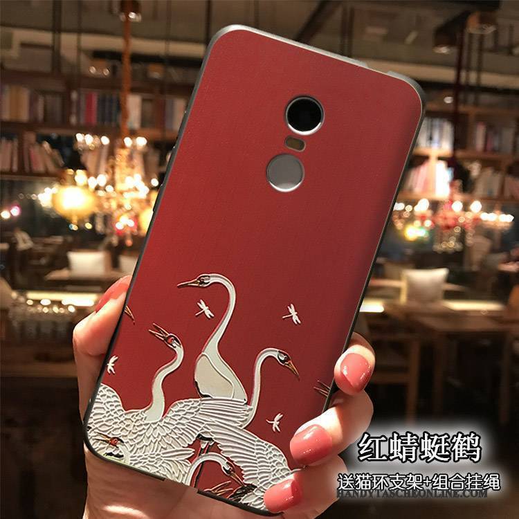 Hülle Redmi Note 4x Weiche Handyhüllen Nubuck, Case Redmi Note 4x Taschen Hoch Rot