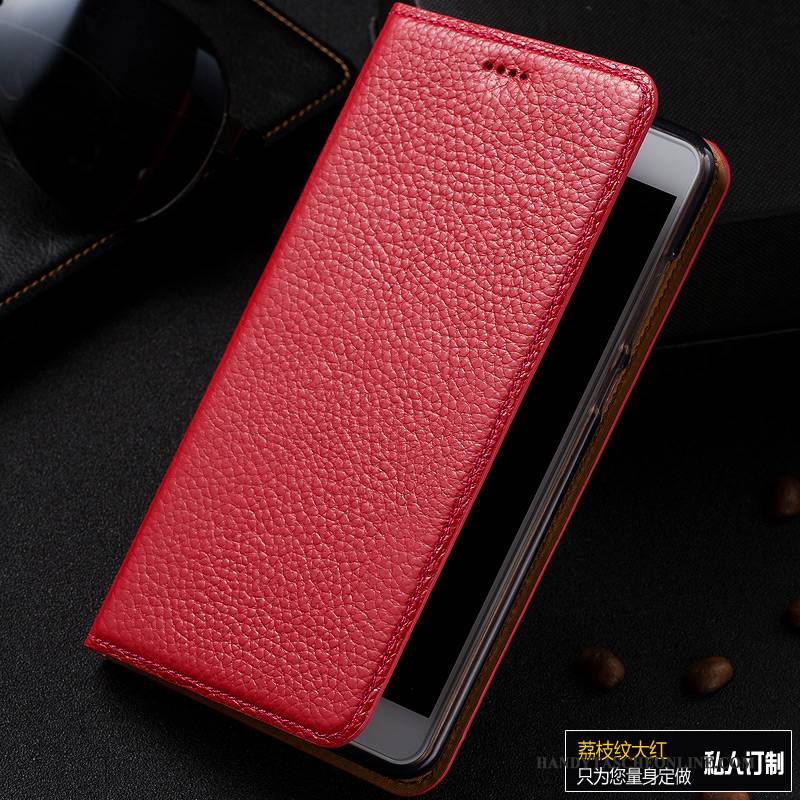 Hülle Redmi Note 5 Folio Rot Handyhüllen, Case Redmi Note 5 Leder Litchi Blau