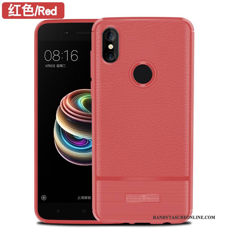 Hülle Redmi Note 5 Kreativ Schwarz Persönlichkeit, Case Redmi Note 5 Silikon Handyhüllen Rot