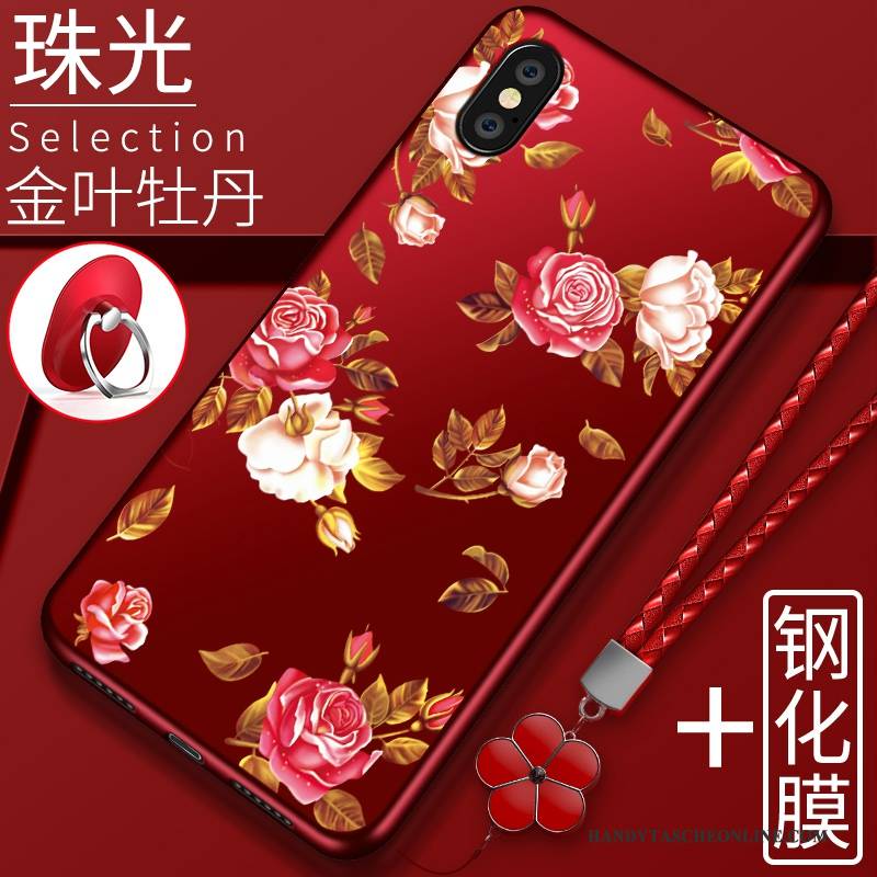 Hülle Redmi Note 5 Pro Kreativ Rot Handyhüllen, Case Redmi Note 5 Pro Weiche Nubuck Trend