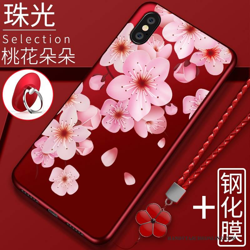 Hülle Redmi Note 5 Pro Kreativ Rot Handyhüllen, Case Redmi Note 5 Pro Weiche Nubuck Trend