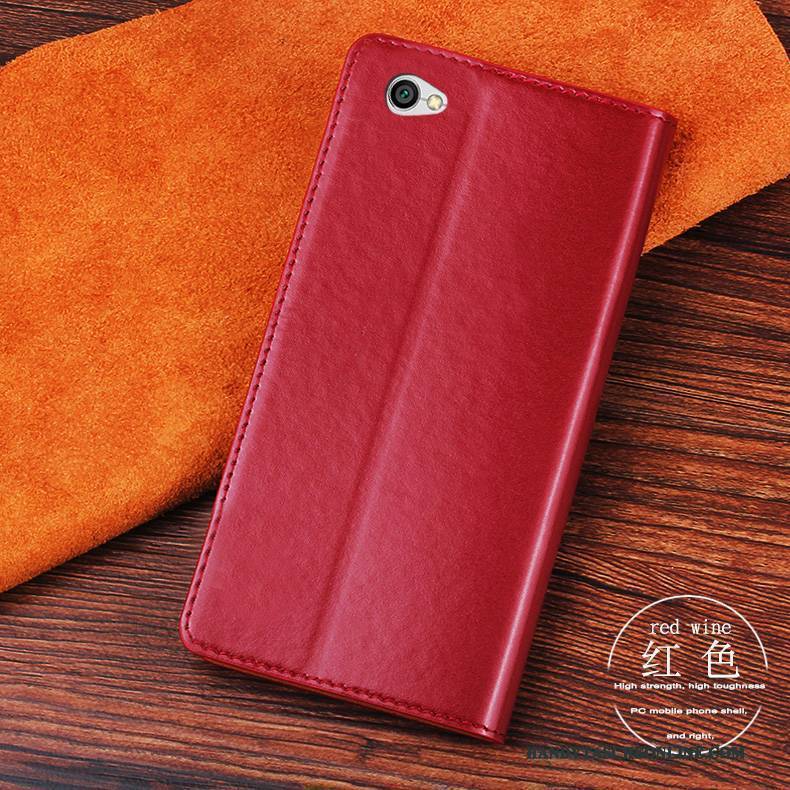 Hülle Redmi Note 5a Lederhülle Handyhüllen Blau, Case Redmi Note 5a Taschen Anti-sturz Rot