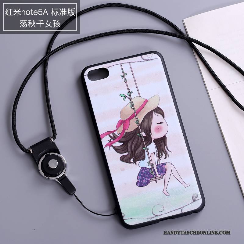 Hülle Redmi Note 5a Schutz Rot Handyhüllen, Case Redmi Note 5a Karikatur Weiß