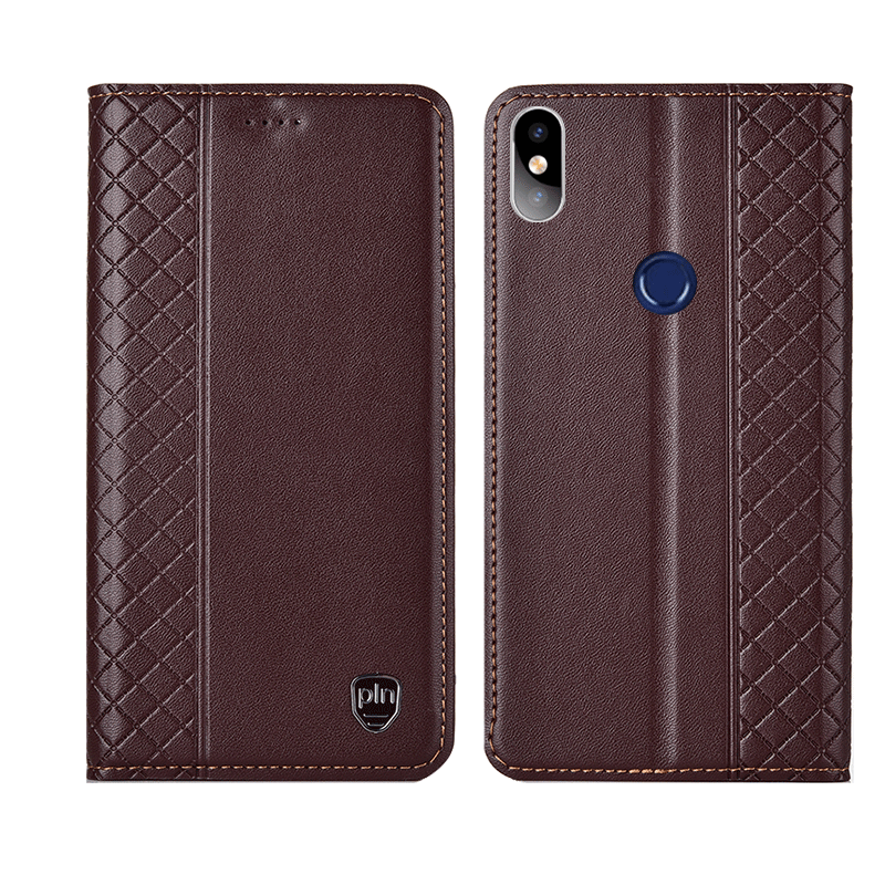 Hülle Redmi Note 6 Pro Leder Neu Anti-sturz, Case Redmi Note 6 Pro Taschen Handyhüllen Kariert