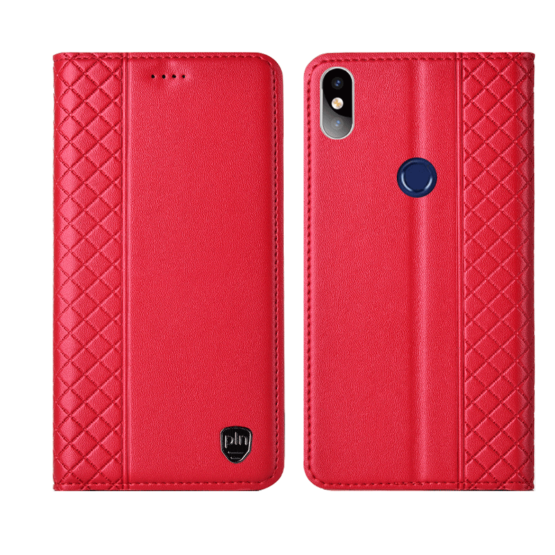 Hülle Redmi Note 6 Pro Leder Neu Anti-sturz, Case Redmi Note 6 Pro Taschen Handyhüllen Kariert