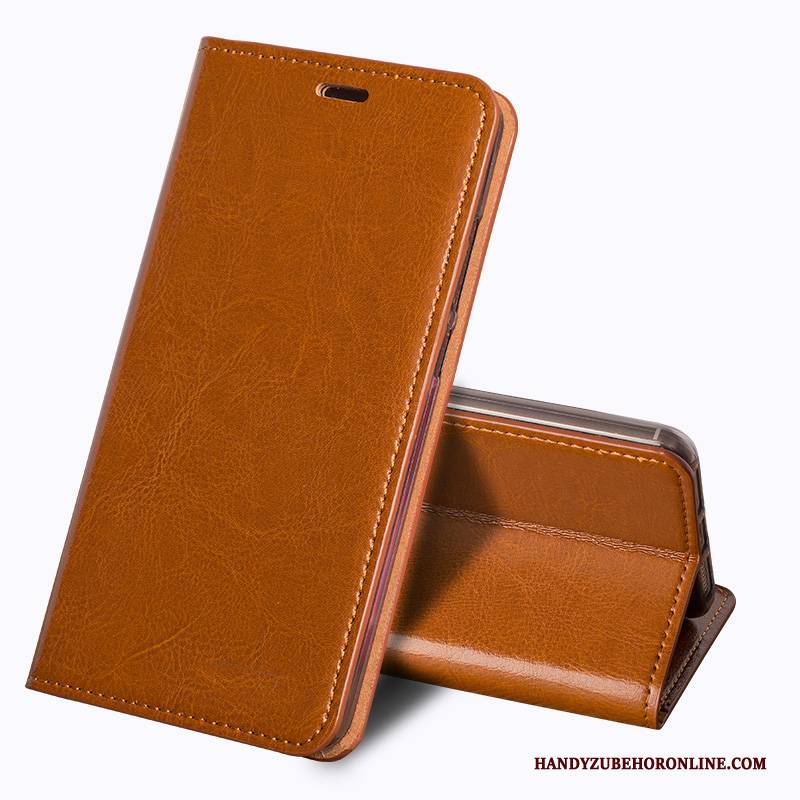 Hülle Redmi Note 6 Pro Lederhülle Anti-sturz Rot, Case Redmi Note 6 Pro Folio Handyhüllen Kuh